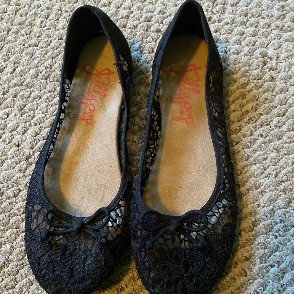 Black Lace Flats